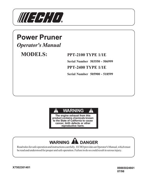 Echo PPT-2400 User manual | Manualzz