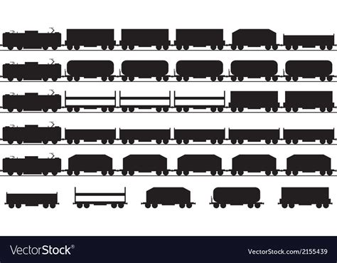 Trains silhouette Royalty Free Vector Image - VectorStock