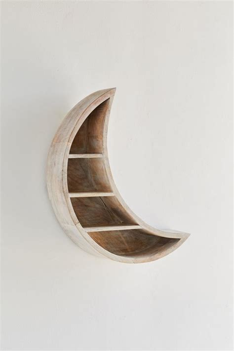 Crescent Moon Wall Shelf Wall Shelves Wood Moon Moon Decor