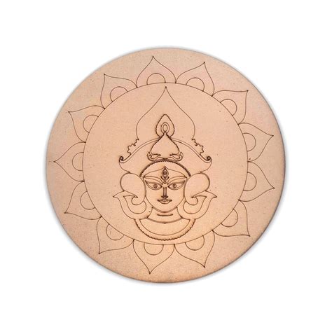 Pre Marked MDF Boards Mesmerizing Godess Ma Durga Mandala And Lippan