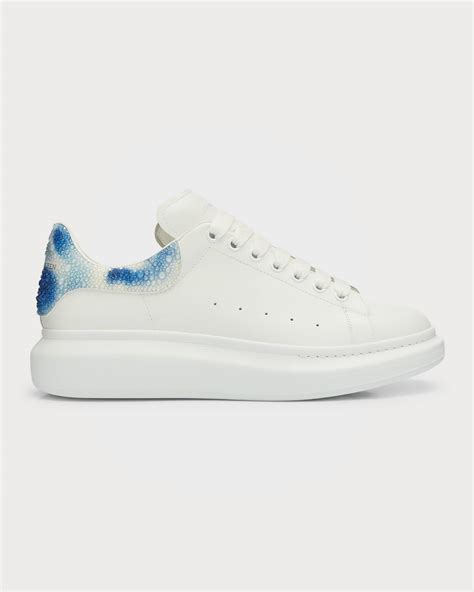 Alexander Mcqueen Mens Oversized Larry Crystal Backstay Leather Low Top Sneakers Neiman Marcus