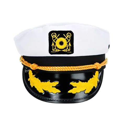 2019 Hats Sailor Captain Hat Black White Uniforms Costume Party Cosplay Stage Perform Flat Navy ...