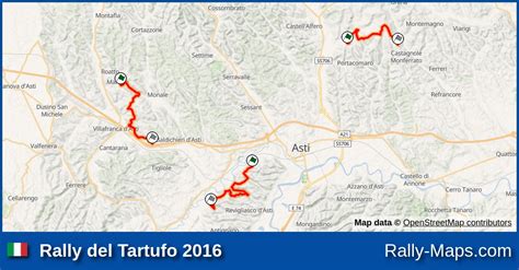 Streckenverlauf Rally Del Tartufo 2016 RallyeKarte De