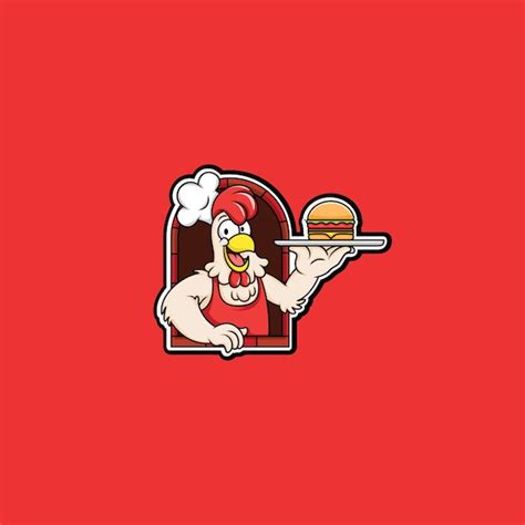 Premium Vector | Chicken chef illustration cartoon rooster logo