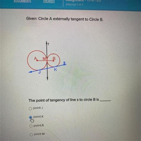 Given Circle A Externally Tangent To Circle B Co K The Point Of