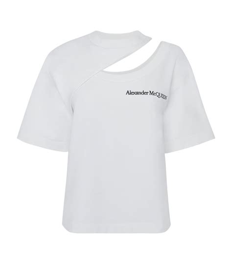 Alexander McQueen Cut Out Logo T Shirt Harrods US