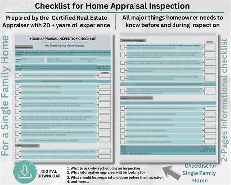 Informational Checklist for Home Appraisal Inspection | Single Family