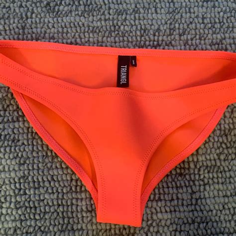 Neon Orange Neoprene Triangl Bikini Bottoms Gem