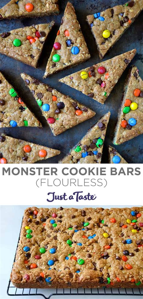 Monster Cookie Bars Thick Chewy And Flourless