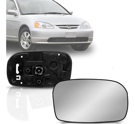 Lente Espelho Retrovisor Civic 2002 2003 2004 2005 Metalizada SBC