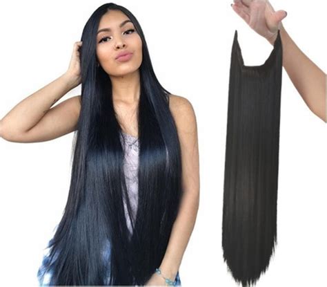 Aplique Cabelo Fio Invisível Mágico Loiro Liso 60cm Frete grátis