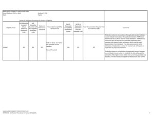 Fillable Online Medicaid Magi Based Eligibility Verification Plan