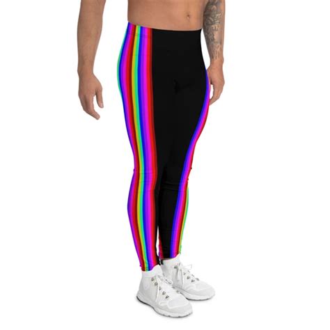 Gay Pride Rainbow Mens Leggings Gay Pride Designer Festival Meggings