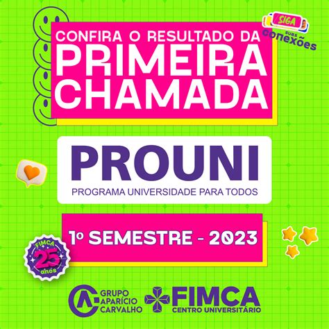 Divulgada A Lista Da Primeira Chamada Do PROUNI 2023 FIMCA Centro