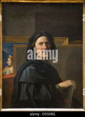 NICOLAS POUSSIN (1594-1665) self portrait of the French Baroque painter in 1650 Stock Photo - Alamy