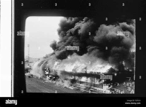 Fire at Valley Parade Bradford City 1985 Stock Photo - Alamy