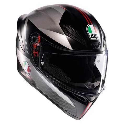 Casque K S Lap Matt Agv Noir Gris Rouge Moto Axxe Fr Casque Int Gral