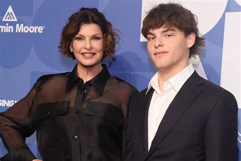 Linda Evangelista Makes Rare Appearance With Son Augustin 17 As They