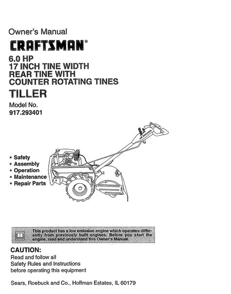 Craftsman Front Tine Tiller Manual