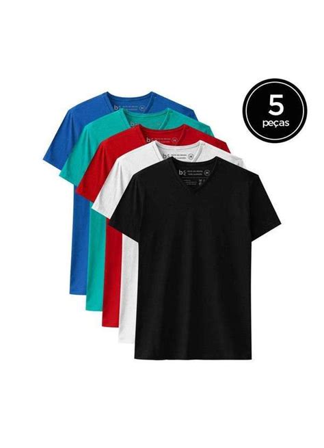 Basicamente Kit De Camisetas B Sicas Gola V De V Rias Cores