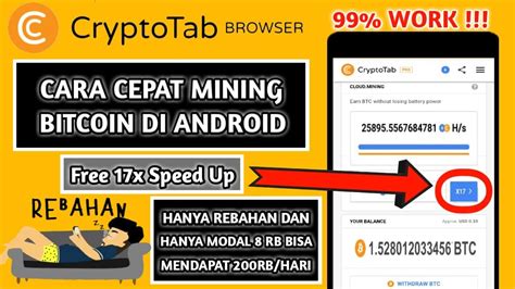 Begini Cara Menambah Mining Speed Di Cryptotab Browser Secara Gratis