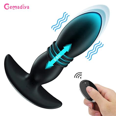 Wireless Anal Vibrator Telescopic Rotate Vibrators Remote Control Dildo