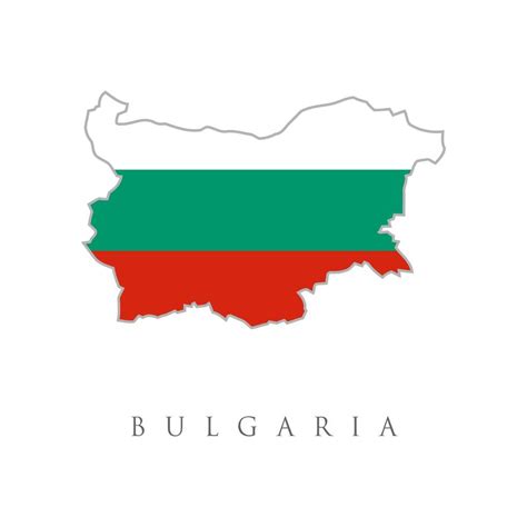 Bulgaria Vector Map With The Flag Inside Vector Isolated Simplified