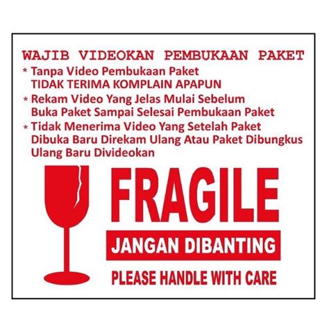 Jual Stiker Sticker Fragile Video Unboxing Shopee Indonesia