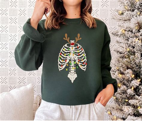 Radiology Christmas Sweatshirt Funny Rad Dancing Skeleton Crewneck