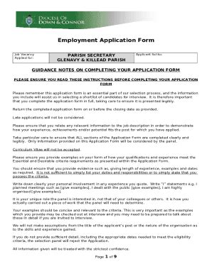 Parish Secretary Jobs Employment Doc Template PdfFiller