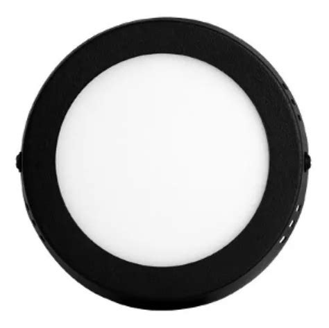 Panel Plafon Led 6w Redondo Aplicar Negro Macroled 6000k MercadoLibre