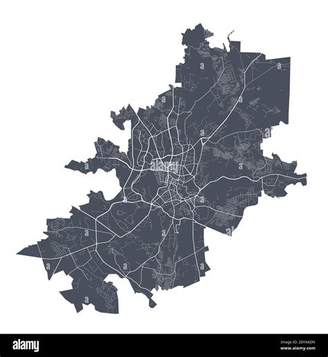 Mapa De Vilna Mapa Vectorial Detallado Del área Administrativa De La Ciudad De Vilnius Cartel