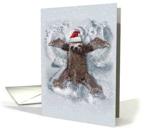 Sloth Angel Humorous Christmas Card With The Worlds 1543418