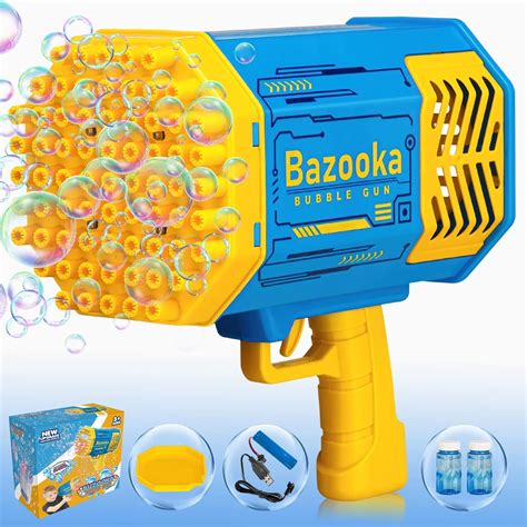 69 Holes Bazooka Bubble Gun With Flash Lightsrocket Boom Bubble Blower