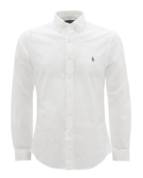 Polo Ralph Lauren Mens White Slim Fit Chambray Shirt