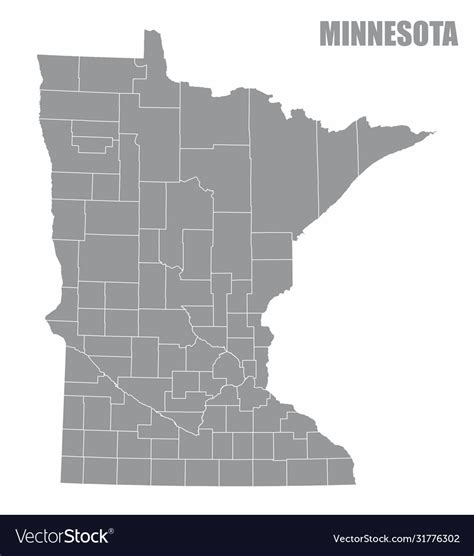 Minnesota County Map Royalty Free Vector Image