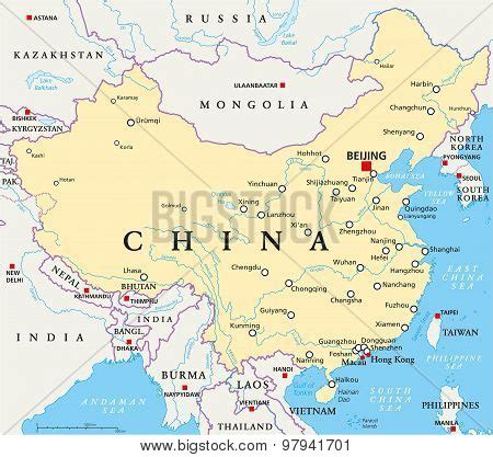 China Political Map Vector Photo Free Trial Bigstock