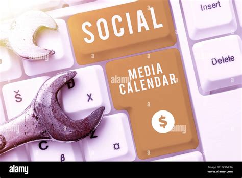 Konzeptionelle Berschrift Social Media Kalender Ein Wort Das Auf