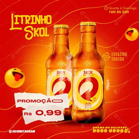 Social Media Litrinho Skol Promoção Cervejas Psd Editável [download