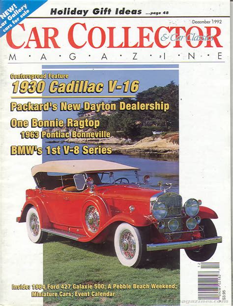 Car Collector and Car Classics December 1992 Magazine, Car Dec 19