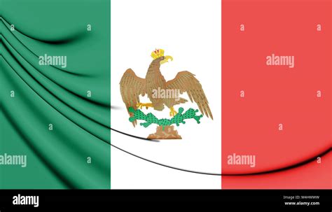 3D Flag of Mexico (1821-1823). 3D Illustration Stock Photo - Alamy