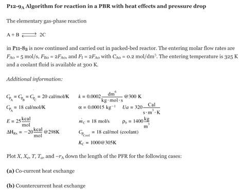 Solved The Elementary Gas Phase Reaction A B C In Chegg