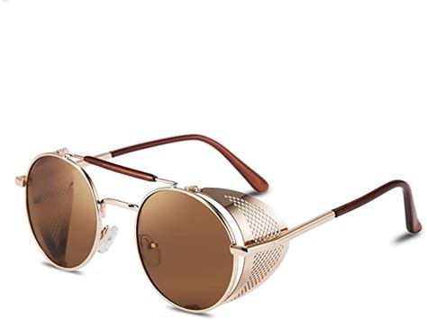 Feisedy Steam Punk Sunglasses For Men Women Side Shield