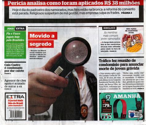 Mem Rias De Um Detetive Detetive Capa De Jornal