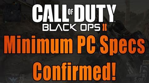 Call Of Duty Black Ops 2 Minimum Pc System Requirements Youtube