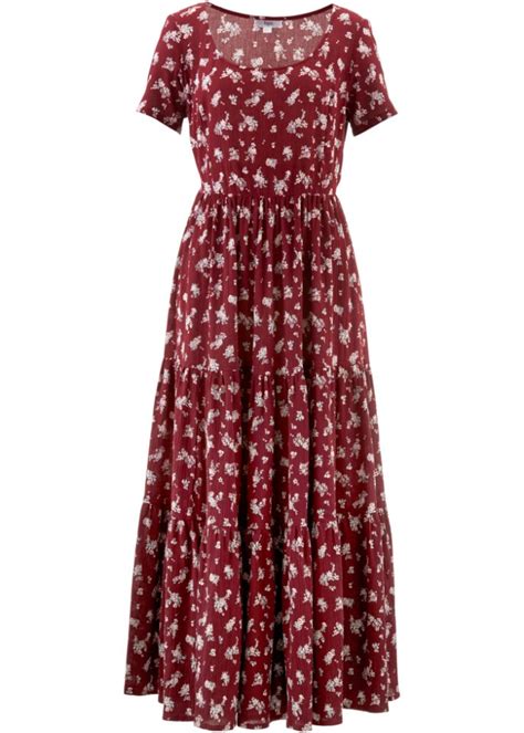 Langes Sommerkleid Mit Allover Muster Rot Damen Bonprix