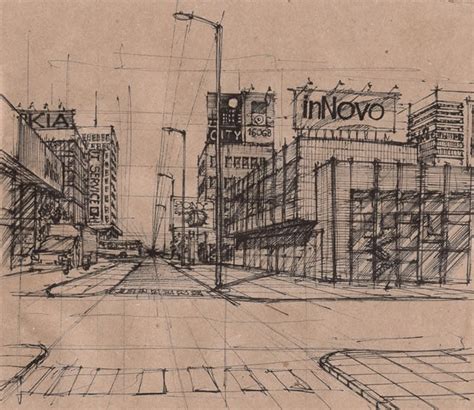 Exercise 5 One Point Perspective Cityscape Dan Dressler