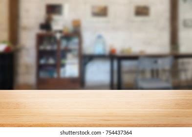 Empty Wooden Table Room Interior Decoration Stock Photo