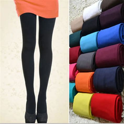 Sexy Women Girl Footed Thick Opaque Stretch Solid Color Tights Pantyhose Stockings In Tights