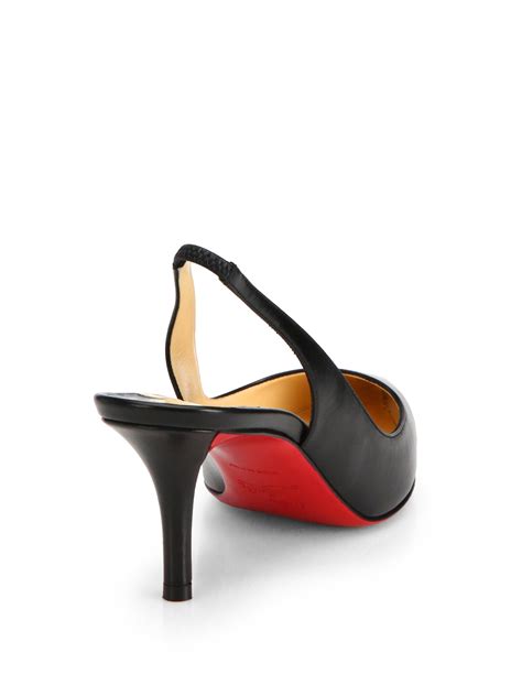 Christian Louboutin Apostrophy Leather Slingback Pumps In Black Lyst